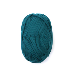 Dark Turquoise Knitted Ribbon Yarn 100% Polyester – 100 g – Perfect for Crochet, Knitting and Creative DIY Projects