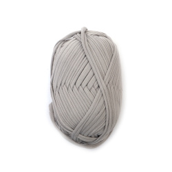 Light Grey Knitted Ribbon Yarn 100% Polyester – 100 g – Perfect for Crochet, Knitting and Creative DIY Projects