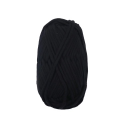 Прежда плетена лента 68 процента памук 32 процента полиамид цвят черен -50 грама
