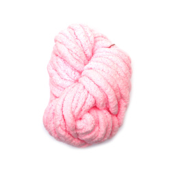 Fir de chenilă 100% poliester grosime 20 mm culoare roz deschis ~240 grame -25 metri