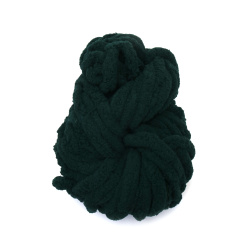 Soft 100% Polyester Chenille Yarn in Elegant Olive Green, 20 mm Thick, ~240 g × 25 m – Perfect for Cozy Knitting, Home Decor, and Creative DIY Projects