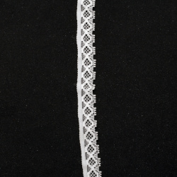 Δαντέλα κορδέλα ελαστική 13 mm λευκό - 1 μέτρο