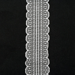 Δαντέλα κορδέλα ελαστική 50 mm λευκό - 1 μέτρο