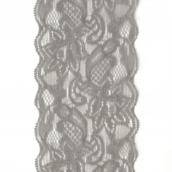 Elastic Lace Ribbon / 80 mm / Light Gray - 1 meter 