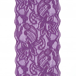 Banda elastica din dantela 80 mm violet - 1 metru