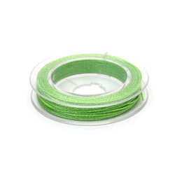 Bright Green Rainbow Lame Thread 3-Ply, 0.6 mm – Shiny, Flexible & Eye-Catching Craft Cord, ~10 m Roll