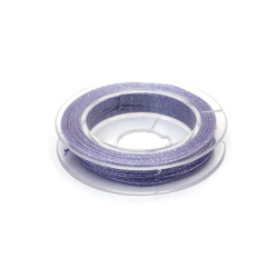 Shiny 3-Ply Light Purple Rainbow Lame Thread 0.6 mm – Elegant, Soft & Sparkling Craft Cord, ~10 m Roll