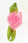 Декоративни рози с листо от плат цвят светло розов 10 мм -25 броя