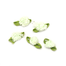Decorative Roses with Electric Green Leaves, 10 mm - Pack of 25