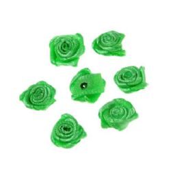 Rose 11 mm dark green  - 50 pieces