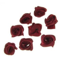 Τριαντάφυλλα σατέν 11 mm μπορντό -50 τεμάχια