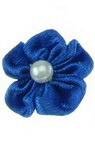 Artificial rose 23 mm with white pearl for embellishment of tiaras, hairpins, clothes in dark blue - 10 pieces