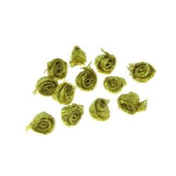Textile and Gold Lame Decorative Roses, 8~12 mm - Pack of 50
