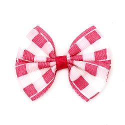 Rosa karierte Mini‑Schleifen 54 x 42 x 8 mm – 5 Stück, dekorative Schleifen für Bastelprojekte, Scrapbooking, DIY, Geschenkverpackung & Karten