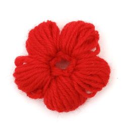 Floare tricotată 40 ± 50x10 ± 15 mm roșu