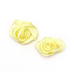 Decorative Rose, Yellow 25mm 10pcs