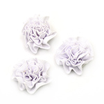 Бели декоративни цветя от текстил 53 мм -5 броя