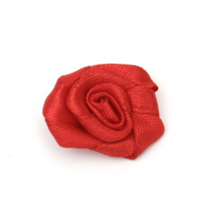 Rose satin 30 mm color red - 10 pieces
