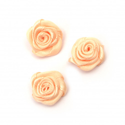 Fabric Rose / 20 mm / Peach - 10 pieces