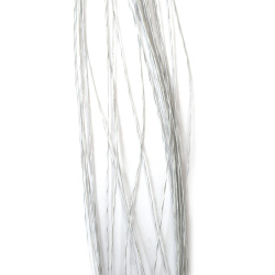 Sârmă pentru flori cu înveliș de hârtie, culoare albă, 0,5 mm ~80 cm - 30 bucăți