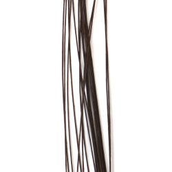 Sârmă pentru flori cu înveliș de hârtie, culoare maro, 0,5 mm ~80 cm - 30 bucăți