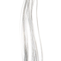 Sârmă pentru flori argintie 0.5 mm ~80 cm - 30 bucăți