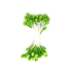Stamens type sugar  double-sided for Decoration 5x7x57 mm green light ~65 pieces