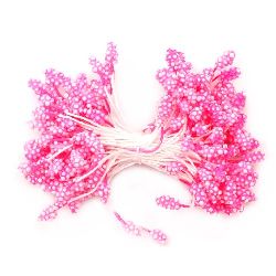 Styrofoam stamens  double-sided for decoration 5x7x57 mm dark pink ~80 pieces