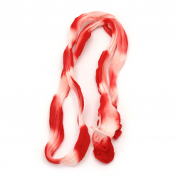 Полиестерен ръкав за найлонови цветя /тип чорапогащник/ двуцветен преливащ бяло-червен -пакет 5 броя
