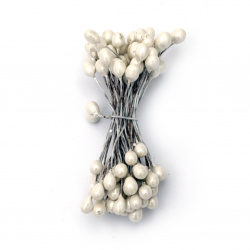 Not Available Online. You can also buy at EM ART stores and at +359 884 000 893 Stamens double-sided with wire for decoration 5x9x60 mm white ~50 pcs.