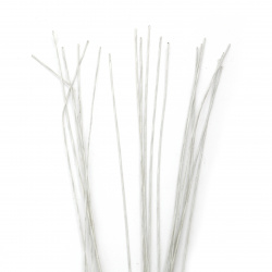Sârmă florală de 1 mm  acoperit cu hârtie ~ 80 cm alb -20 bucăți