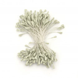 Stamens double-sided  for Decoration 3x5x60 mm color gray agate pastel ~130 pcs.