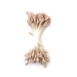Non disponibile online. Puoi anche acquistare nei negozi EM ART e al +359 884 000 893 Stami floreali a doppia estremità, beige pastello chiaro, 3x5x60 mm, ~130 pz — per hobby creativi
