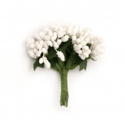 Λουλούδια 80 mm λευκό -12 τεμάχια