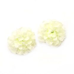 Decorative carnation flower 45 mm with a stump for installation, champagne - 10 pieces