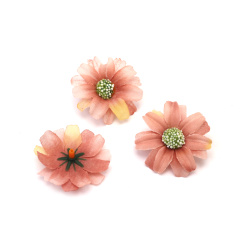 Flower daisy 45 mm with stump for installation Color Powder Pink - 10 pieces