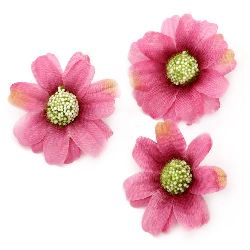 Λουλούδι μαργαρίτα 45 mm   ροζ σκούρου - 10 τεμάχια