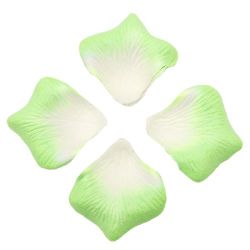 Petala de hârtie pentru decorare verde deschis cu alb -144 bucăți