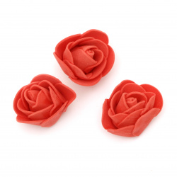 Червени рози за декорация от фоам 35 мм -10 броя