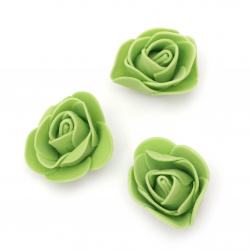 Τριαντάφυλλο πράσινο από  αφρολέξ 35 mm -10 τεμάχια