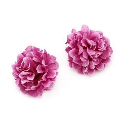 Artificial Carnation Heads with Stem Holder for DIY Crafts / 45 mm / Purple - 10 pieces