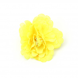 Peony 75 mm with a stump for installation yellow -5 pieces
