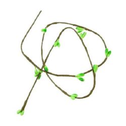 Decorative Fabric Branch 5mm -650mm green light -5 pieces