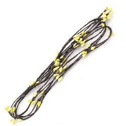 Decorative Fabric Branch 5 mm -650 mm yellow -5 pieces