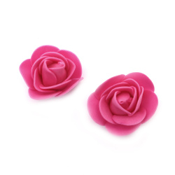 Τριαντάφυλλα από αφρώδες υλικό ροζ μωβ 35 mm - 10 τεμάχια
