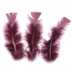 Colored Feathers for DIY Costumes, Jewelry, Party Decorations / Dark Cyclamen /  120 ± 170 x 35 ± 40 mm - 10 pieces