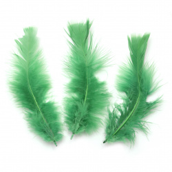 Feather for decoration 120~ 170x35~ 40 mm green - 10 pieces
