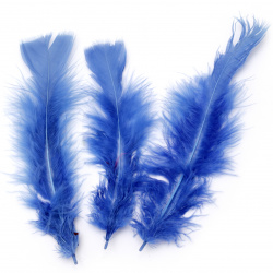 Colorful feather for handmade decoration projects 120~170x35~40 mm  dark blue - 10 pieces