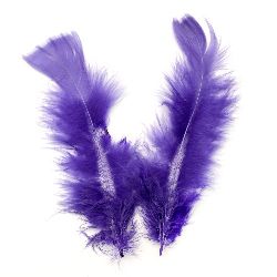 Feather for decoration 120~170x35~40 mm dark purple - 10 pieces