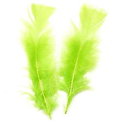 Feather for decoration 120~170x35~40 mm green light - 10 pieces